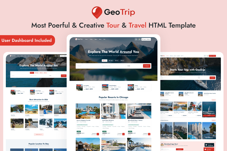 Geotrip Tour & Travel HTML Template